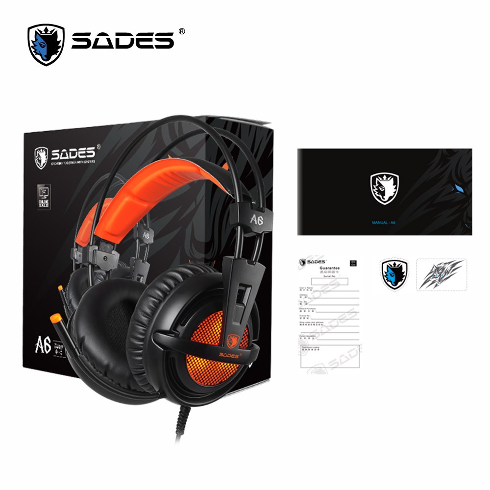 Gaming (USB) (Orange black) A6 7.1 headset SADES