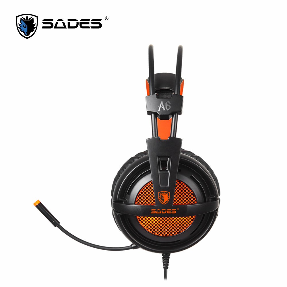 Gaming black) (USB) SADES A6 headset 7.1 (Orange